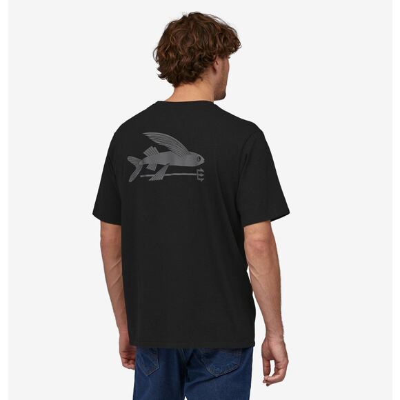 Patagonia Men’s Flying Fish Responsibili-Tee® black Medium Regular Fit - Picture 3 of 8